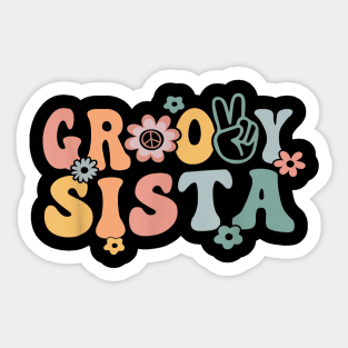 Groovy Sista Retro Sister Matching Family 1st Birthday Party Sticker